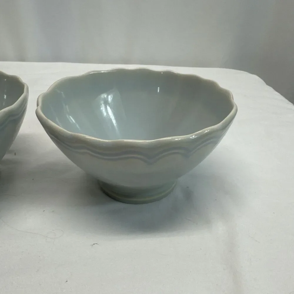 Matceramica Catarina de Braganca Blue Footed Soup Cereal Bowl Set Of 2
